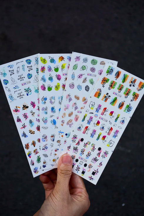 12 Floral Patterns Summer Nail Water Decals - Daffodils, Lilies, and Tulips for Stunning Nail Art Transfers and DIY Manicure Accessories