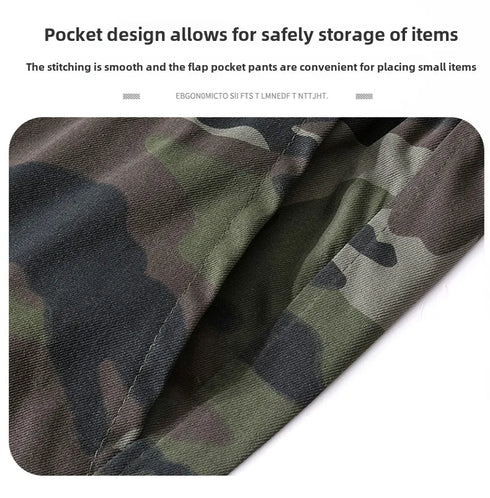 Summer Camouflage Cargo Shorts Men Pocket Casual Outdoor Pants
