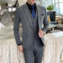 ( Jacket + Vest + Pants ) Prom Groom Tuxedos Male Wedding Suits 3Pcs Set Men's Striped Casual Business Suit