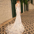 Exquisite Lace Applique Mermaid Wedding Dress with High Neck - Elegant Bridal Gown with Full Sleeves