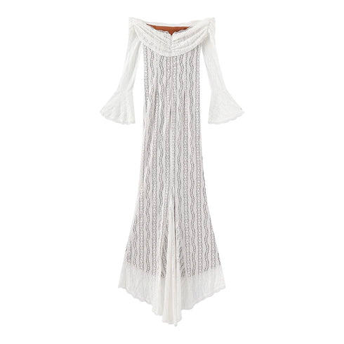 Suninheart White Off The Shoulder Bodycon Dress Wedding Guest Dress for Women