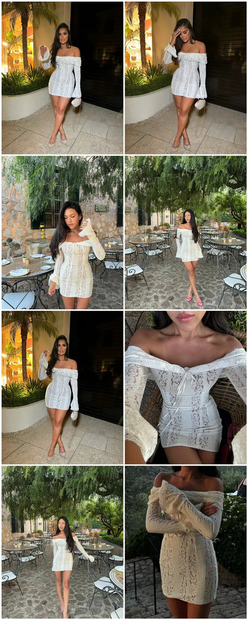 Mozision Lace Off-shoulder Sexy Maxi Dress Elegant Evening Dress