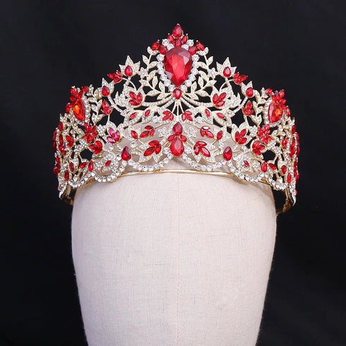 Opulent Baroque Rhinestone Wedding Crown Tiara for Pageants and Special Occasions