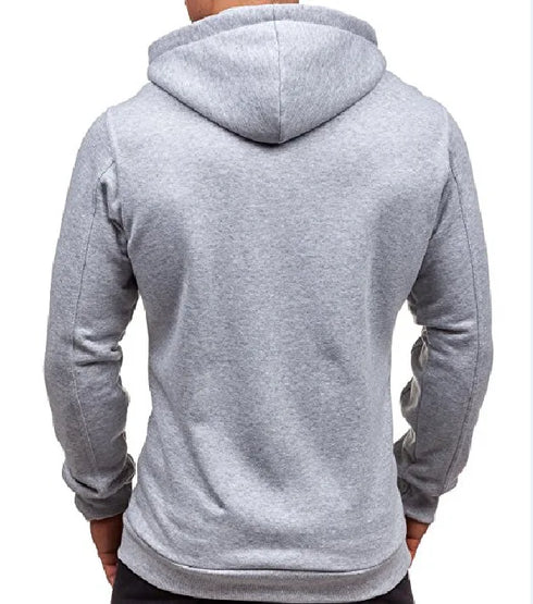 Men's Casual Zip-Up Hooded Sweatshirt Jacket - Solid Color Cardigan for Spring and Autumn, Perfect Daily Wear Outerwear & Coats