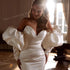 Modern Wedding Dresses Mermaid Off Shoulder Satin Bridal Gowns Long Sleeve Backless Luxury