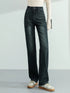 Vintage Y2K High Waist Straight Leg Denim Jeans for Women's Fall Outfits - Soft Cotton Elastic Full Length Streetwear Pants