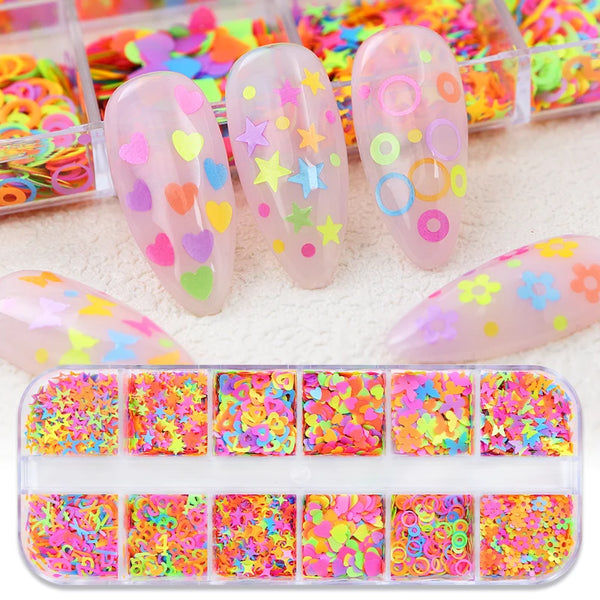 Fluorescent Butterfly Nail Art Glitter Flakes - Stunning Sequins Decorations for Professional Manicure and Creative Nail Design Supplies