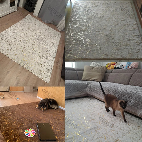 Faux Rabbit Fur Rug for Living Room Luxury Plush Carpet Mat for Bedroom and Bathroom