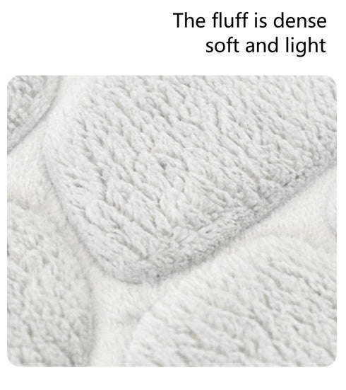 Pebble Embossed Coral Velvet Bathroom Non Slip Mat Quick Drying Machine Washable Floor Rug