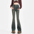 Ripped High Waist Flared Jeans For Women Retro Denim Trousers Casual Street Style Classic Fit