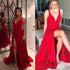 Backless Bridesmaid Dress Satin V-Neck Split Silhouette For Formal Bridesmaid Dress