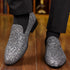 Elegant Men's Sequin Loafers for Weddings and Formal Parties - Designer Slip-On Flats with Pointed Toe and Comfortable PU Insole