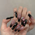 24Pcs Long Acrylic Ballet Fake Nails with Rhinestone Chain Design - Full Cover Press-On Nail Tips for Stylish Nail Art Enthusiasts