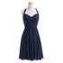 Bridesmaid Dress A Line Chiffon Knee Length Sweetheart Halter Zipper Back Dresses