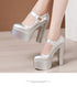 15cm Block High Heels Shoes Thick Platform Women Pumps
