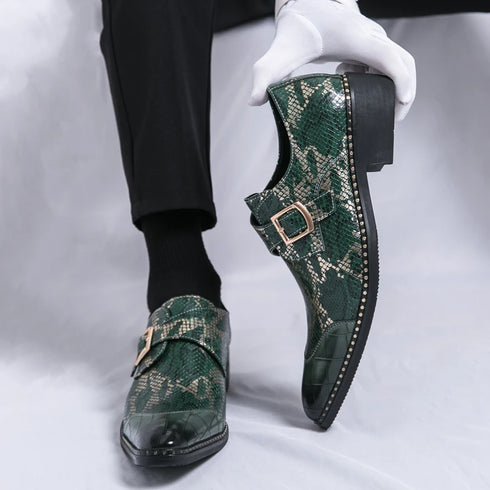 Elegant Handmade Oxford Dress Shoes for Men – Luxury Formal Leather Wedding Party Footwear with Buckle Strap and Pointed Toe Design