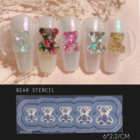 3D Relief Snowflake Sweater Carving Mold for Nail Art - Santa Claus and Elk Christmas Manicure DIY Template with Storage Box and Scraper