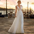 YunShang Chiffon V-Neck Wedding Dress Elegant Lace A-Line Gown