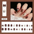 Wearable Detachable Love-Themed Checkerboard Fake Nail Pieces for a Sweetheart Manicure