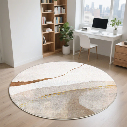 Modern Style Round Carpet Thickened Anti Slip Mat Soft Fluffy Decor Rug