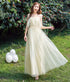 Bridesmaid Dress Elegant Tulle Ankle Length Gown With Elastic Waistband And Appliques Bridesmaid Dresses