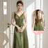 Backless Satin Sleeveless Ankle-Length Evening Dress for Bridesmaid Dress with Built-In Bra and Bow