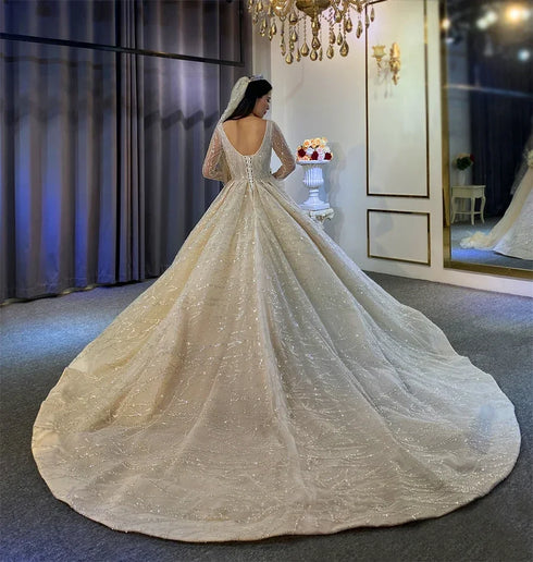 Customized Luxury Wedding Dresses For Formal Party Lace Appliques