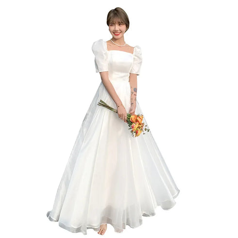White Sweat Princess Wedding Dress for Banquet Ball Prom