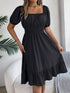 Women's Midi Dresses Casual Square Neck Ruffle Edge Dress
