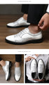 Elegant Men's Dress Shoes for Formal Occasions - Stylish PU Leather Slip-On Business Footwear for Weddings and Parties