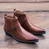 Retro Leather Chelsea Boots for Men - Stylish Pointed Toe Ankle Footwear