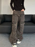Baggy High Waist Cargo Jeans for Women - Vintage Japanese 2000s Style Denim Trousers Perfect for Fall Outfits and Aesthetic Streetwear