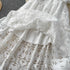 Elegant Embroidery White Lace Long Dress for Women Evening Occasion