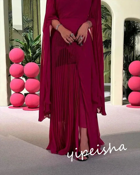 Customized Jersey Draped Occasion Gown A-line Long Dresses