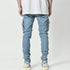 Men's Fashion Elastic Slim Fit Cargo Denim Pants Multi Pockets Casual Skinny Trousers