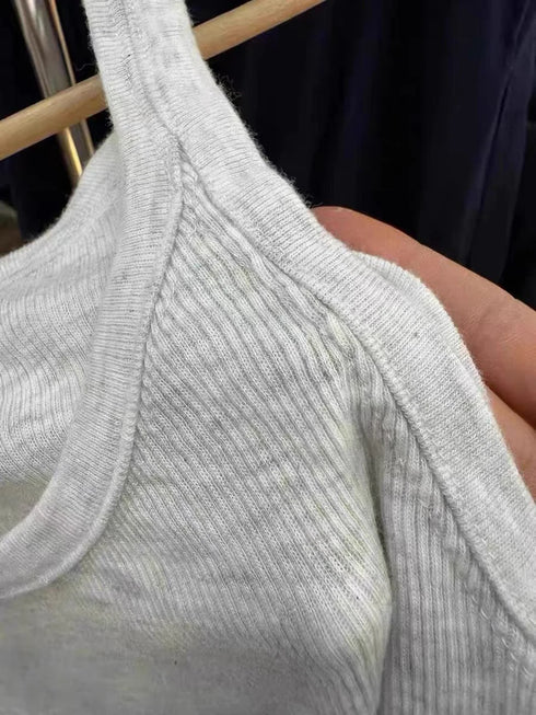 Chic Ribbed Cotton Crop Top for Women - Cute Sleeveless Camisole for Summer, Slim Fit Y2K Aesthetic Streetwear Crop Top, Perfect for Vintage and Kawaii Styles