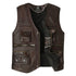 Men's Genuine Cowhide Leather Vest - Slim Fit Multi Pocket Zipper Waistcoat for Spring and Autumn Casual Wear