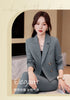 Chic Women's Office Suit Set: Long Sleeve Double Breasted Short Tops with Slim High Waisted Pencil Pants for Spring Fashion