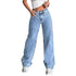Baggy Jeans Denim Pants High Waisted Loose Fit Vintage Design For Casual Everyday Wear