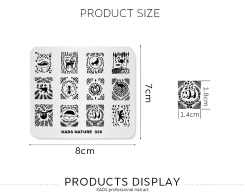 Nature-Inspired Nail Art Stamping Plate - Stainless Steel DIY Manicure Tool with Leaf and Umbrella Patterns for Stunning Nail Designs