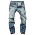 Casual Vintage Ripped Straight Fit Jeans for Men - Stylish Denim Trousers