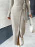 Women Knitting Loungewear Maxi Dress Autumn Winter Party Dress