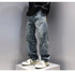 Ripped Jeans Baggy Straight Fit Denim Pants Mens Jeans Streetwear Hip Hop