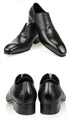 Elegant Black Leather Oxfords for Men Lace Up Formal Office and Wedding Shoes