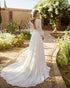 Charming Customized Beach Bridal Gowns with Long Sleeves and V Neckline