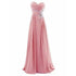 Strapless A-Line Chiffon Bridesmaid Dress With Beading Crystals and Pleats Corset Back