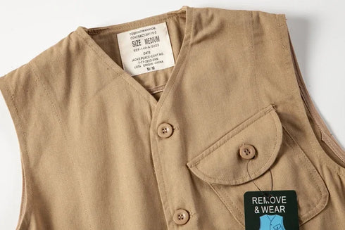 Vintage Japanese Multi Pocket Workwear Vest for Men - Casual Streetwear Loose Top and Couples Jacket for Summer Adventures