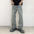 Black Men's Designer Jeans Straight Leg Baggy Denim Trousers