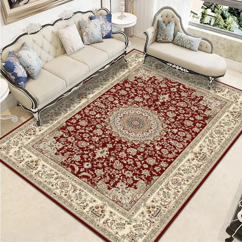 Retro Persian Carpet Blanket for Bedroom and Living Room Decor
