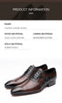 Handmade Men's Wedding Dress Brogue Shoes Genuine Leather Lace-Up Casual Fashion Footwear